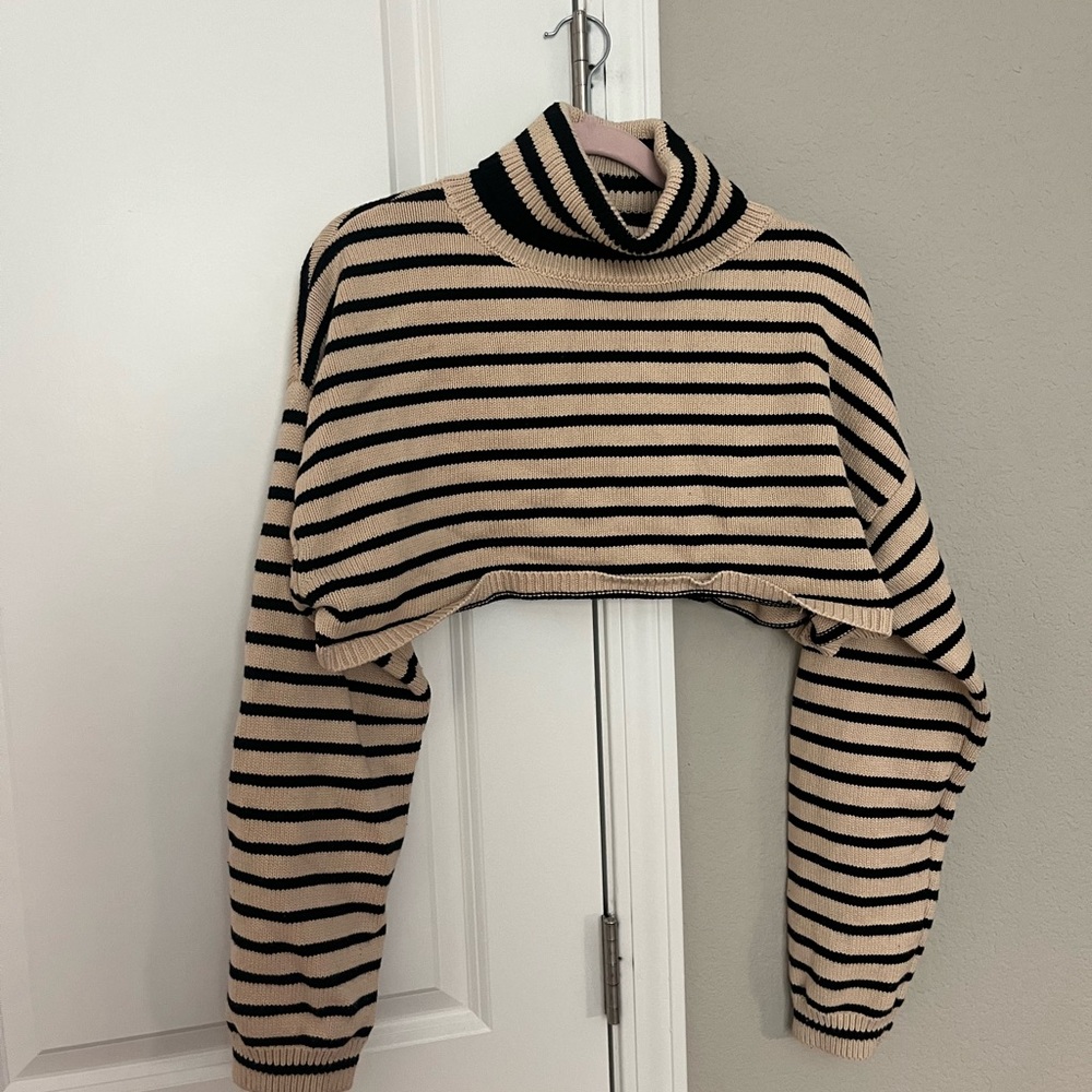 Cropped Turtleneck Sweater